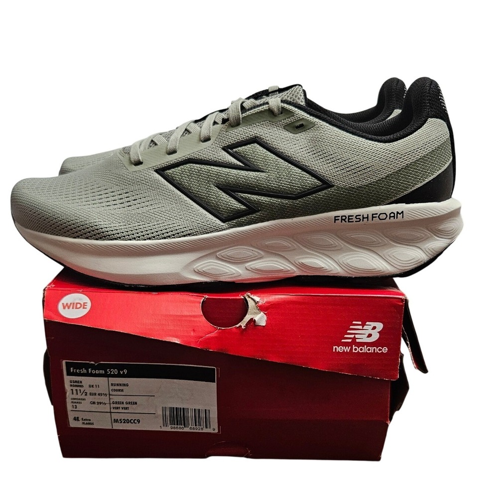 New Balance Fresh Foam 520 v9 Green Black Mens 11.5 4E Extra Wide M520CC9 NEW